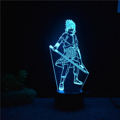 7 Colors Changing Led 3D Uchiha Sasuke Modelling Table Lamp