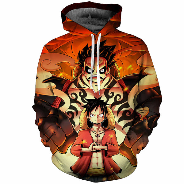 Anime One Piece Angry Luffy Hoodie