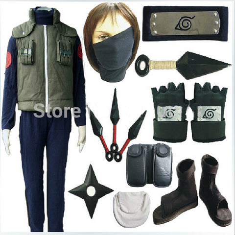 Anime Naruto Hatake Kakashi Cosplay Costume Full Set