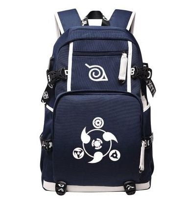 Anime Naruto Canvas USB Charge Backpacks Unisex