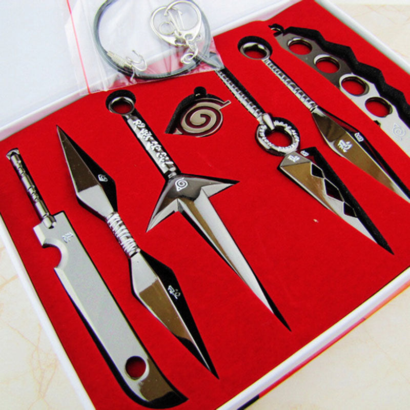 7 Pcs Anime Naruto Mini Metal Weapons Model