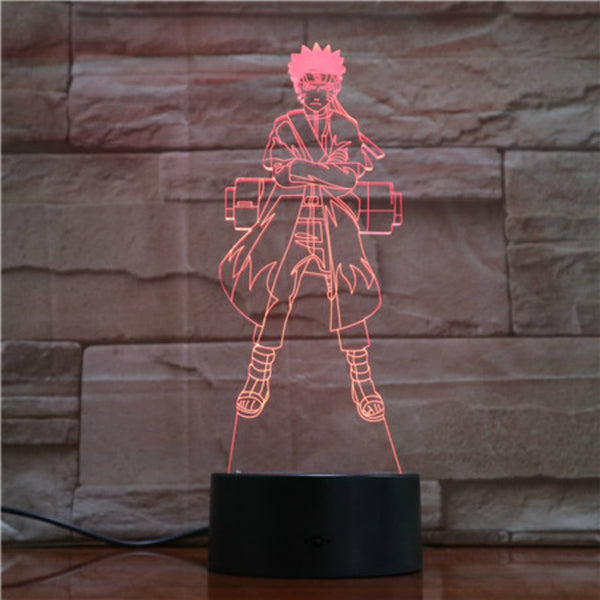 Anime Naruto Hatake Kakashi Action Figure 3d Led Night