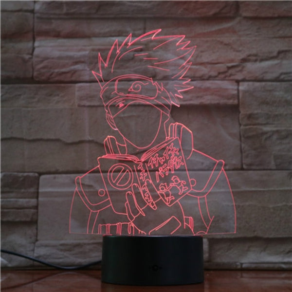 Anime Naruto Hatake Kakashi Action Figure 3d Led Night