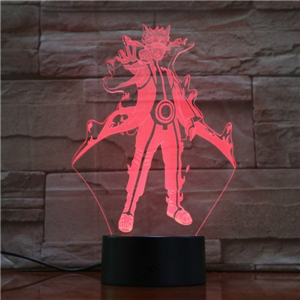 Anime Naruto Hatake Kakashi Action Figure 3d Led Night