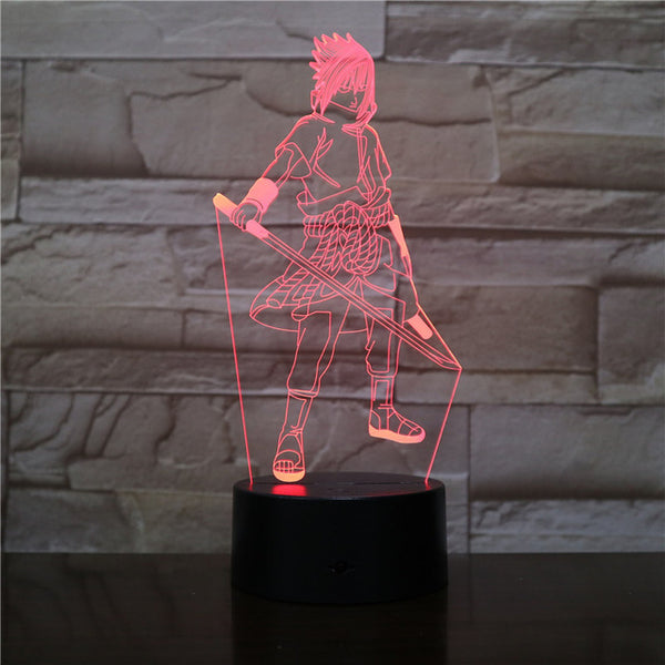 Anime Naruto Hatake Kakashi Action Figure 3d Led Night