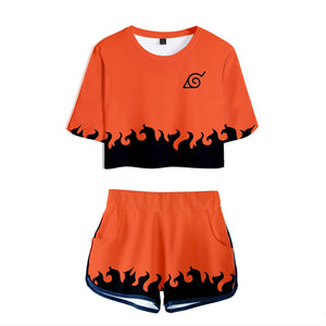 Anime Naruto Shorts And T-shirt Women Clothes