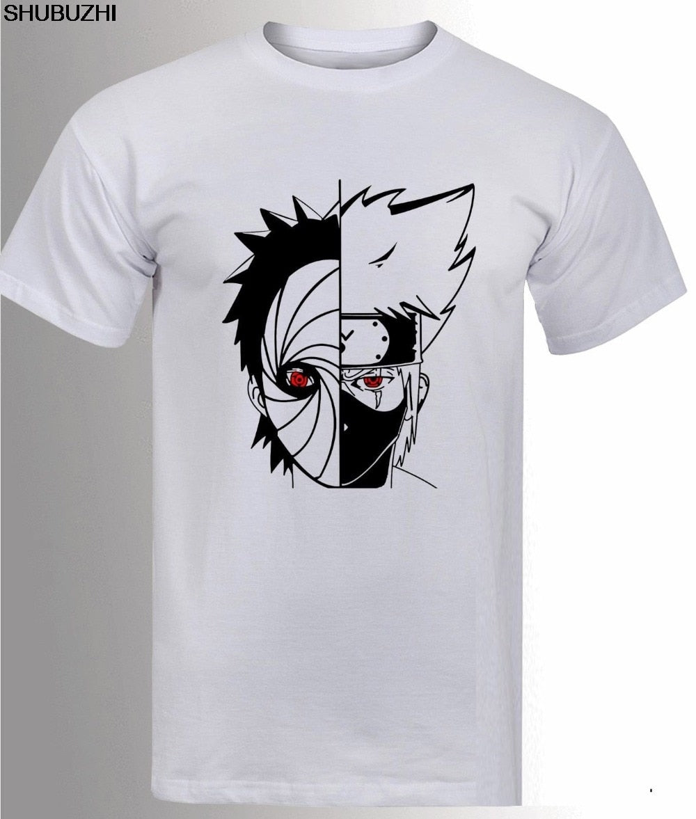 Anime Naruto Kakashi vs Obito T-Shirt For Men